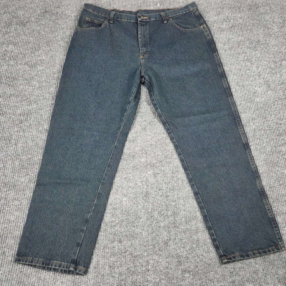 Rustler Classic Mens Relaxed Fit Straight Leg Jeans Dark Wash 40x29 1087634TD